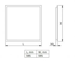 Avante dimensions L=595mm W=595mm D=30mm