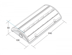dimensional drawing of light fitting Length 240mm x width 130mm x Height 50mm