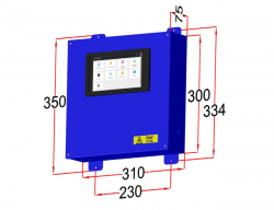 DALI hard wired unit with touch screen dimensional drawing