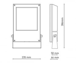 Dimensional drawing of ExoDan Floodlights
