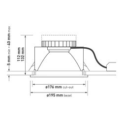 Midi downlight dimensions