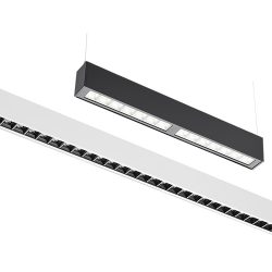 Profile 60 white and black suspended with louvre style lenses