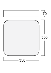 Round Square Thin Dimensions 350